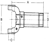 Hot Selling Drive Shaft Parts Sliding York Slip Yoke/1410 Series Slip Yoke of U-Joint Series