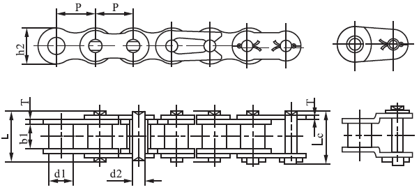 SS20B-1 B Series Stainless Steel Short Pitch Precision Single Roller Chain and Sprockets in Steel