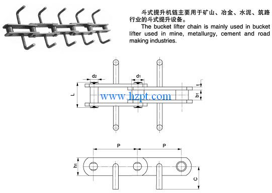 Bucket Elevator Chain (Cement Mill Chain)FU150/FU200/FU270 for Mine, Metallurgy, Cement, Road Construction