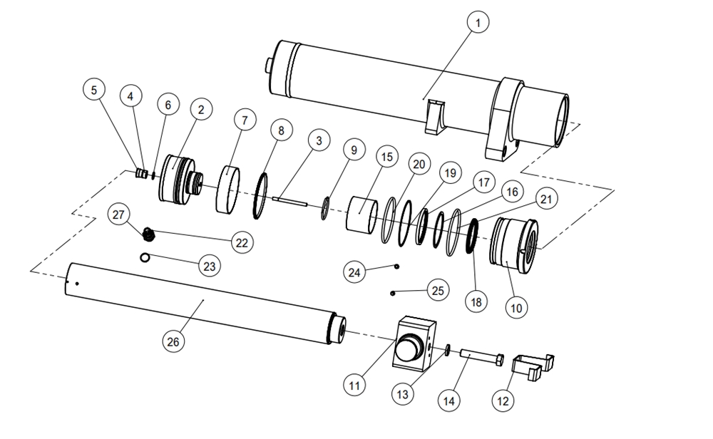 HZPT Custom Made Hydraulic Cylinder for Industrial Vehicle/forklift Lift Tilt Extension Hydraulic Cylinder