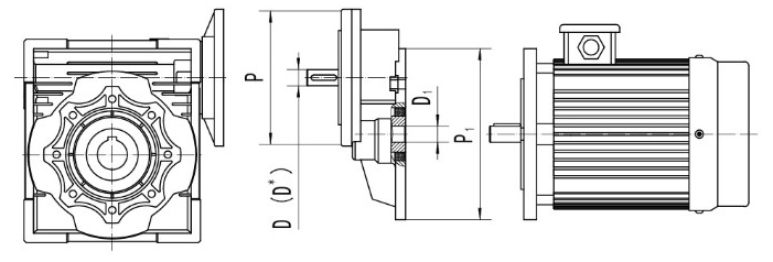 Prestage Helical Pc 071 Parallel Shaft Gearbox Gear Motor Speed Reducer